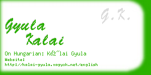 gyula kalai business card